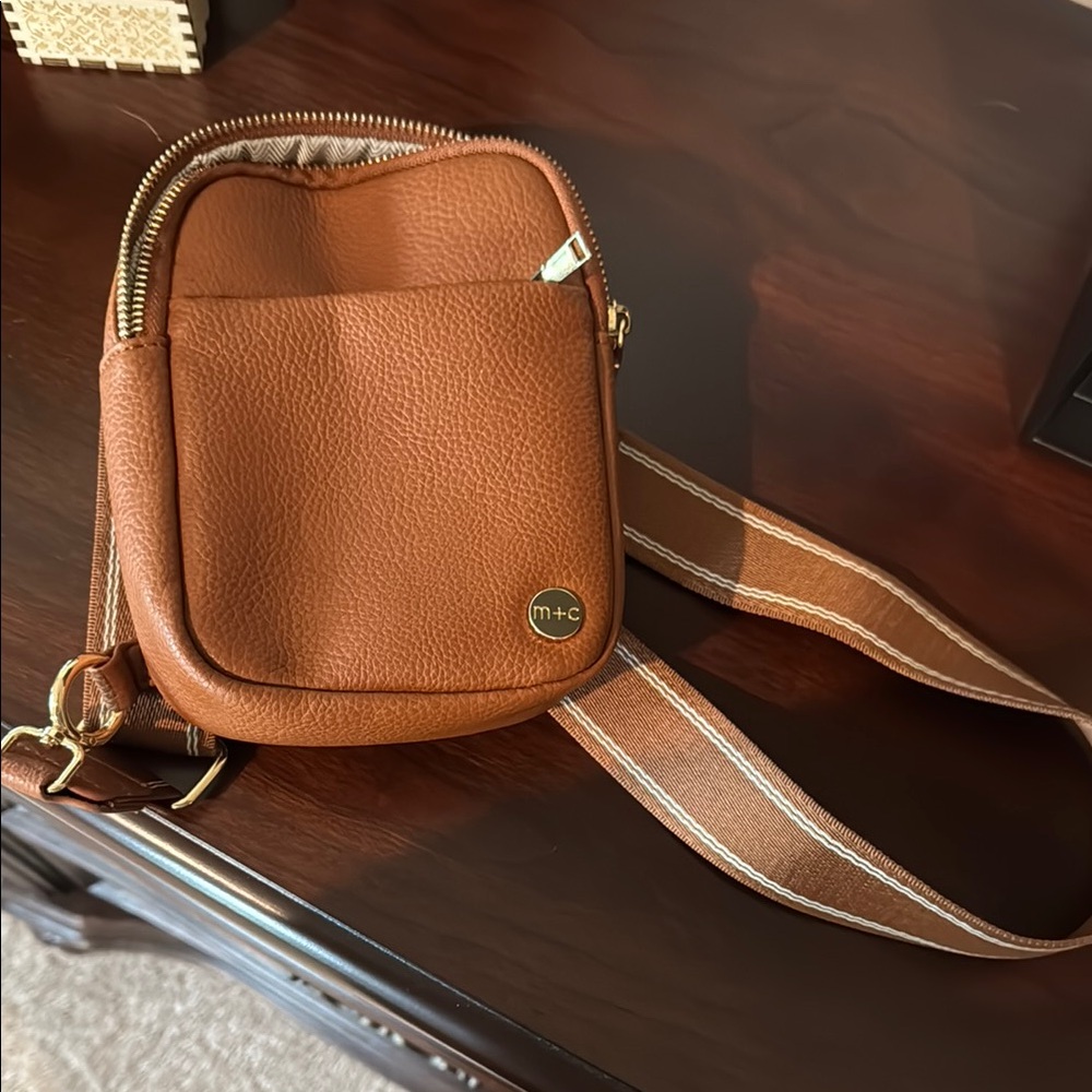 Brown Belt Bag with Adjustable Strap and Compact Design